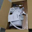 LEPOWER Wood Tripod Floor Lamp, Mid Century Standing Lamp, Modern Design Reading Floor Lamp for Living Room, Bedroom and Office, Flaxen Lamp Shade with E26 Lamp BaseDark Brown (Dark Brown Tripod Holder)