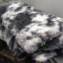 FlyDOIT 8x10 Feet Large Area Rugs for Living Room, Tie-Dyed Black and White Shaggy Rug Fluffy Throw Carpets, Ultra Soft Plush Modern Indoor Fuzzy Rugs for Bedroom Girls Kids Nursery Dorm Home Decor