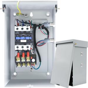 14.5 Hp 3 Phase Magnetic Motor Starter, 208-240V 10.8kW 28-45 Amp Magnetic Switch for Motors, Ample Wiring Space NEMA 3R Rated Motor Starters for Indoor/Outdoor Use (3-Phase 45A)