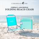 Caribbean Joe Folding Beach Chair, 1 Position Lightweight and Portable Foldable Outdoor Camping Chair, Teal