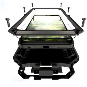 Lunivop for Motorola Moto G 2025 Case Metal Heavy Duty Phone Case Built-in Screen Protection Full Body Protective Dust Proof Military - Grade Rugged (for Moto G 5G 2025 XT2513 6.7 Inch) Black