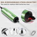 Rechargeable Milk Frother, Electric Coffee Foamer, Handheld Drink Mixer for Latte, Cappuccino, Coffee, Eggs, Hot Chocolate, Protein,Green