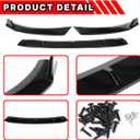 Front Bumper Lip Fit for Kia K5 GT-Line 2020-2025,3 PCS Front Bumper Lip Body Kit Spoiler Compatible with 2020-2025 Kia K5 GT Line Front Splitter, Gloss Black