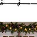 Garland Hanger Front Door, Front Over Double Door Frame Doorway Garland Hanger Holder Adjustable Hangers Hooks Black Wreath Adjustable (32" to 50")