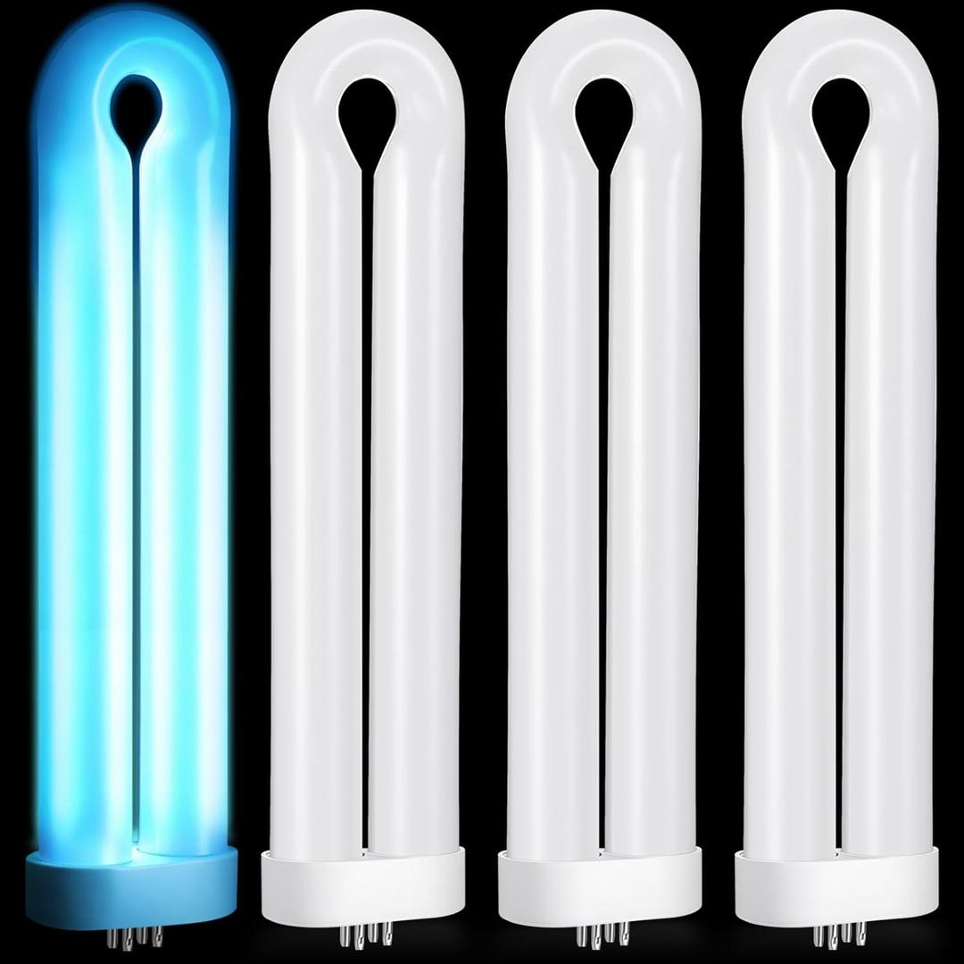 4 Pcs Bug Zapper Replacement Bulb 32W U Shaped Twin Tube Bulb Indoor Outdoor Bug Zapper Light with 4 Pin Base