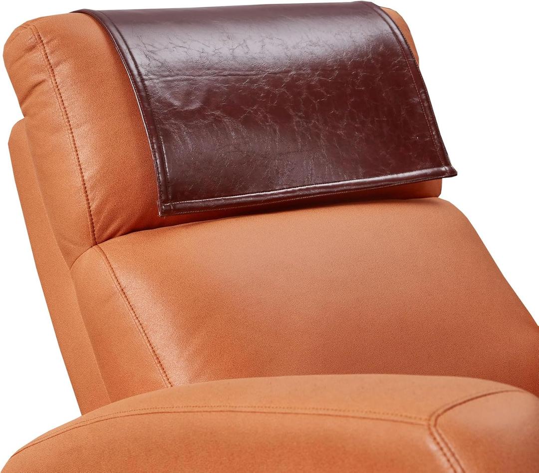 Non Slip Recliner Headrest Protector Washable Faux Leather Headrest Covers for Recliner Chair Waterproof Couch Head Rest Covers for Sofa,Furniture,Office Chair,Theater Seat (Maroon)