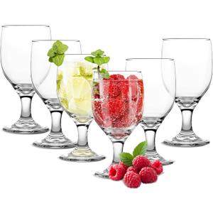 CHLJAR 10.5oz Water Goblets Set of 6, Clear Goblet Glasses Set for Home Bar, Wedding, Party, Elegant Design for Iced Tea, Sangria, Juice, Dishwasher Safe, Perfect for Daily Use Special Occasions
