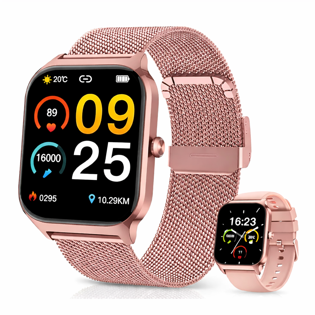 Smart Watch Model P125 for Women Fitness Tracker: Rose Gold Make/Answer Call Smart Watches for Women Waterproof Digital Mens Watches Running Smartwatch Android Phone iPhone Samsung Compatible Heart Rate Monitor