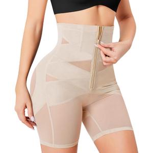 Eleady Womens Waist Trainer Shapewear Hi-Waist Butt Lifter Tummy Control Panties Thigh Slimmer Body Shaper with Zipper (Small)