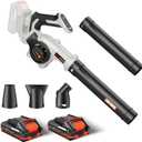 Leaf Blower Cordless-20V Mini Leaf Blowers with 2x2.0Ah Battery and Charger,3 Blowing Nozzles & 3 Speed Mode 160MPH,Battery Powered Leaf Blowers for Lawn Care,Patio,Yard,Dust