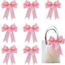 FAKILO Pink Satin Bows for Gift Wrapping, 5.5inch Ribbon Gift Bows for Birthday, Wedding, Party,Christmas Decoration,Valentines Day bow19 Pcs