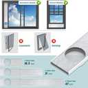 Daisypower Portable Air Conditioner Window Kit With Foam Insulation,Heat And Noise Insulated,Adjustable Seal Panels for AC Hose,Fits Single Double Hung Window,Sliding Window (5.9 IN)