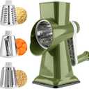 Rotary Cheese Grater,Cheese Shredder Hand Crank, Manual Cheese Grater for Veggies, 3-Blade Grater, Home Kitchen Appliances and Kitchen Gadgets