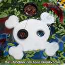 3 x Abizoo Halloween Aquarium Floating Plant Corral, Fish Feeding Ring Plastic White Skull Shape for Aquarium Feeding Ring Decor, Keep Tank Clean No-Suction Cup for Betta Fish, Goldfish Small Fish