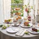 Rubtlamp 100Pcs Plastic Dessert Plates 7.5inch,100Pcs Disposable Silver Forks,White Plastic Plates With Silver Rim, Small Plastic Plates,Dessert Plates With Forks for Appetizer Cake