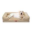 Comfort Expression Orthopedic Dog Bed for Extra Large Dogs 45x35 Inch, Waterproof Egg Crate Foam XL Pet Bed with Removable Bolsters, Dog Couch with Washable Cover & Non-Slip Bottom, Light Brown
