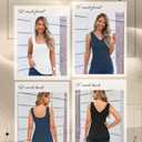 3 Pcs Women's Thermal Tank Tops Fleece Lined Sleeveless Underwear Vest Reversible U/v Neck Warm Base Layer Camisole