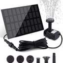 Solar Fountain Pump for Bird Bath, with Separate Solar Panel, 2 W Upgraded Solar Water Pump with 3 M Long Cable & 4 Nozzles for Bird Bath, Outdoor Pond, Patio Garden and Fish Tank (Black)