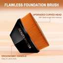 4 x Flat Top Foundation Makeup Brush - Hexagon Kabuki Powder Make Up Brushes Soft and Dense Bristles with Protective Case for Liquid, Blending, Body, Self-tanner, Cream, Buffing (Black)
