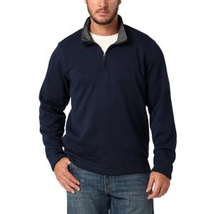 Wrangler Authentics Men's Long Sleeve Fleece Quarter-zip (XX-Large, Mood Indigo)