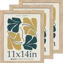 TENIBYC 11x14 Oak Picture Frame 3 Pack with HD Glass, Natural Wood Poster Frame, Wall Gallery Frame