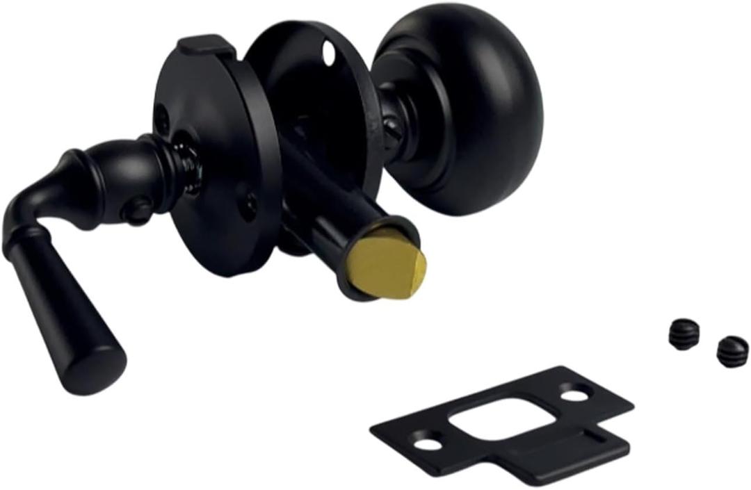QCAA Solid Brass Storm Door Latch, Matte Black, Made in Taiwan, 1 Pack