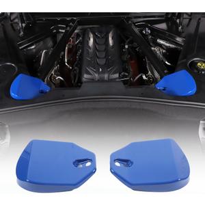 Rear Strut Tower Covers Compatible with Chevrolet Corvette C8 2020-2023, ABS Plastic Engine Bay Shock Protection Panel Cover Trim, 2pcs C8 Accessories (Blue color)