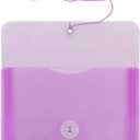JAM PAPER Plastic Envelopes with Button & String Tie Closure - Index Size - 5 1/2 x 7 1/2 - Lilac Purple - 12/Pack