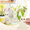 10PCS Wooden Bunny Cutouts,8.84 Inch Unfinished Easter Bunny Slices Craft DIY Rabbit Ornament for Painting Easter Party Table Centerpiece