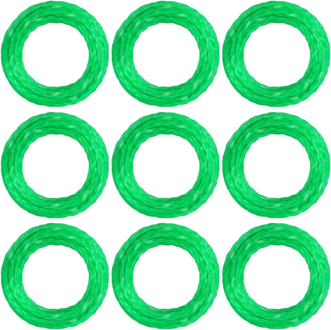 THTEN 0.080" String Trimmer Line Compatible with Greenworks 80V 60V 48V 40V 24V GST80320 STB301 ST80L00 ST60B212 ST60B02 BL60L00 STE405 21142 String Trimmer, 157 Ft Pre-Cut Twisted Line 9 Pack