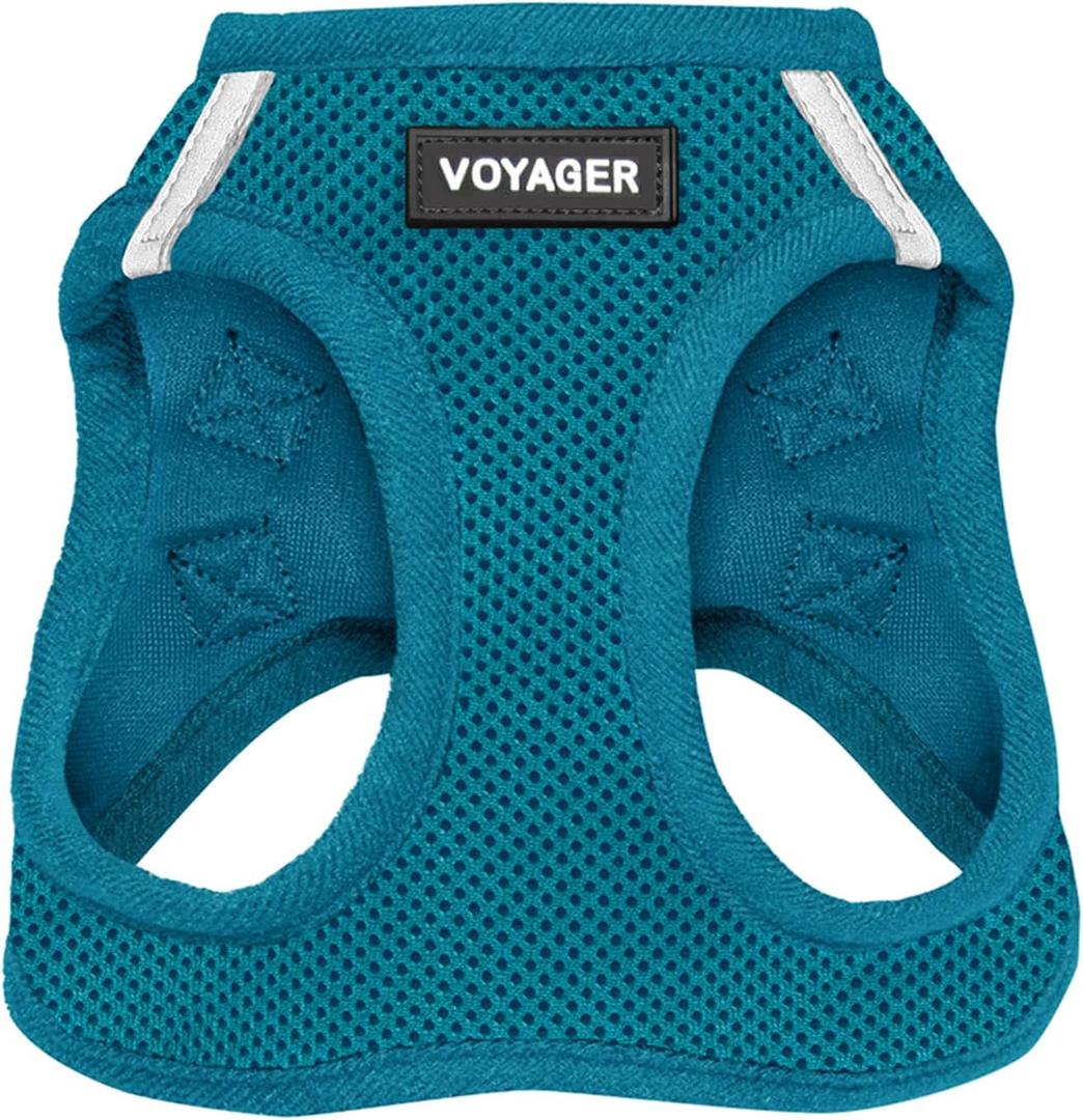 Best Pet Supplies - All Weather Mesh, Reflective, No Pull Harness for Small, Medium Dogs, Cats - Secure with Hook & Loop Fastener, Buckle, Double D-Rings - Turquoise, M (M (Chest: 16 - 18"))