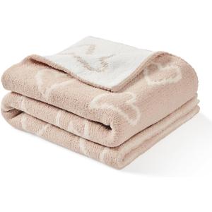 CREVENT 30"X40" Cozy Soft Warm Chenille Baby Blanket for Girls Boys, Newborn Essentials for Infant, Baby Shower Receiving Gift - Pink Heart (Chenille Pink)