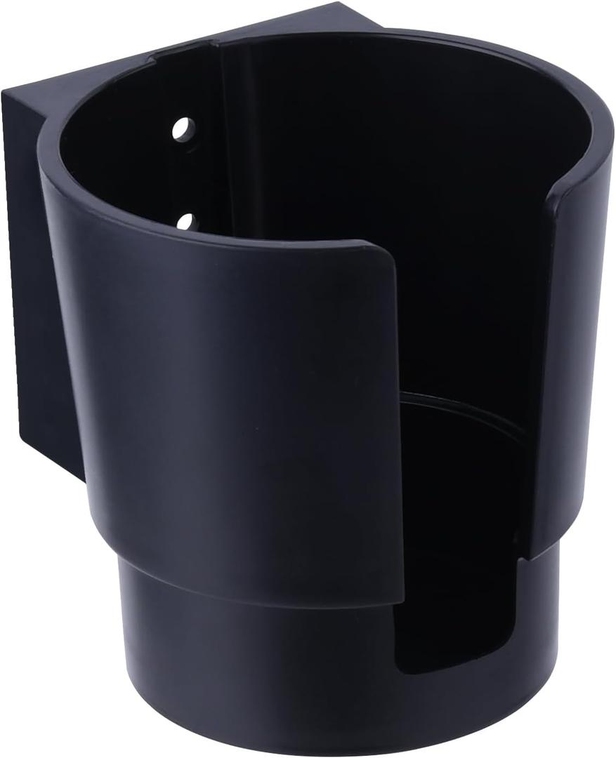 2 x Universal Large Cup Holder Wall Mount, Heavy Duty Plastic Drink Holder for Boat Car Truck RV Bus Tractor Wall Wood, Vertical or Horizontal Mount, Fit Most Cups, Bottles, Cans, Tumblers Black Pack of 2