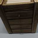 Meangood Jewelry Box Wood for Women, 5Layer Large Organizer Box with Mirror & 4 Drawers for Rings, Earrings, Necklaces, Vintage Style, Torched Wood