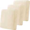 3 Pcs Ivory Velvet Stretch Couch Cushion Cover, Soft Sofa Seat Cushion Covers, Sofa Cushion Slipcover with Elastic Bottom(Non-Slip & Anti-Scratch)