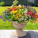 20 Bundles Artificial Fake Pansy Flowers for Outdoor - Yellow, White, Purple, Sunset red & deep pink Faux Pansies Flowers, Fake Flowers for Outdoor Planters, Porch, Garden, and Home Decoration