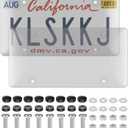 2 Pack License Plate Covers, Clear License Plate Protector Unbreakable Plastic Shields Tag Holder Fits Standard US Plate with Screws Caps
