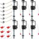Saillong 6 Set Universal Toilet Tank Replacement Kit, Include Fill Valve, 2 Inch Low Flow Rubber Flapper, Side Mount Toilet Flush Brass Handle, Adjustable, Quiet, Easy Install Repair Kit