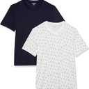 Amazon Essentials Men's Short-Sleeve V-Neck T-Shirts, Pack of 2 (White, S)