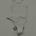 SHEKINI Women's Racerback Cutout One Piece Swimsuit Scoop Neck Thong Bathing Suit (White), S