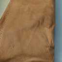 Luxury Handcrafted Moroccan Leather Pouf - Boho Chic Ottoman Seat & Footstool for Living Room Decor - Foot Rest - Round Ottoman (Light Tan with Brown Thread, Stuffed)