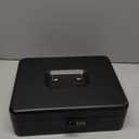 Cash Box with Money Tray and Combination Lock, Large Money Box for Cash Regiser, Safe Lock Box for Money Saving Metal 11.8"x9.45"x3.54" Black XL Large