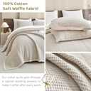 Sanracie 100% Cotton Oversized King Bedspread(120"x120"),Wheat Waffle Weave Quilt Set 3Pcs Soft Lightweight Farmhouse Oversized King Quilt Bedding Set,Luxury Bedding Coverlet for All Seasons