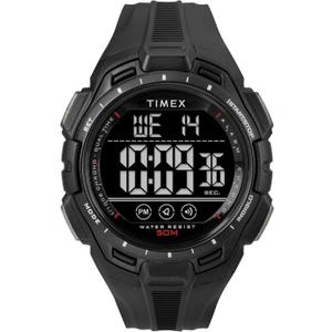 Timex Men's Digital 43mm Watch - Black Strap Digital Dial Black Case