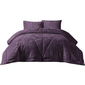 Gabriel Quilted Comforter Set, Aubergine, Full/Queen