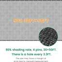 90% 30 X 50 FT Black Shade Cloth, Outdoor Sunblock Shade Cloth with Grommets, Durable Sun Shade Netting Shading Antifreezing for Patio, Garden, Plants Cover, Greenhouse, Barns, Dog Kennel