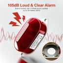 DC24V Strobe Siren Industrial Warning Light with Red LED and 105dB Buzzer, Ultra-Bright Signal Flashing Alarm Light for Safety and Alert, Oval