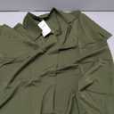 NILOINE Womens Blouses Dressy Casual Summer Tops Short Sleeve Work Tops Soild Color Blouse for Business(M,4-Army Green)