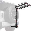 Allen Sports Premier Locking Quick Release 4-Bike Carrier for 2 Inch Hitch on Vehicles with Spare Tire, Model 400QR, Black