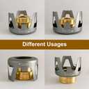 Mini Alcohol Stove Alcohol Burner, Lightweight Brass Spirit Burner with Aluminium Stand, Backpacking Stove for Outdoor Camping, Hiking, Backpacking, Picnic (Gold)